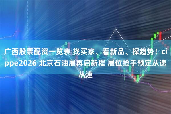 广西股票配资一览表 找买家、看新品、探趋势！cippe2026 北京石油展再启新程 展位抢手预定从速